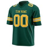 Custom Kelly Green Gold Solid Colour Football Jersey