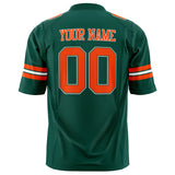 Custom Kelly Green Orange Solid Colour Football Jersey