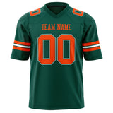 Custom Kelly Green Orange Solid Colour Football Jersey