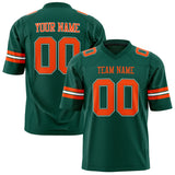 Custom Kelly Green Orange Solid Colour Football Jersey