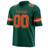 Custom Kelly Green Orange Solid Colour Football Jersey