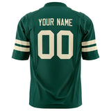 Custom Kelly Green Cream Solid Colour Football Jersey