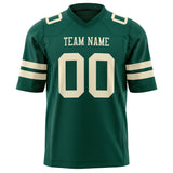 Custom Kelly Green Cream Solid Colour Football Jersey