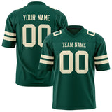 Custom Kelly Green Cream Solid Colour Football Jersey