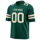 Custom Kelly Green Cream Solid Colour Football Jersey