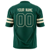 Custom Kelly Green Cream Solid Colour Football Jersey