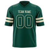 Custom Kelly Green Cream Solid Colour Football Jersey