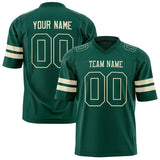 Custom Kelly Green Cream Solid Colour Football Jersey