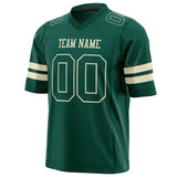 Custom Kelly Green Cream Solid Colour Football Jersey