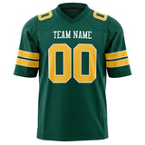 Custom Kelly Green Gold Solid Colour Football Jersey