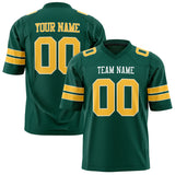 Custom Kelly Green Gold Solid Colour Football Jersey