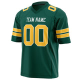 Custom Kelly Green Gold Solid Colour Football Jersey