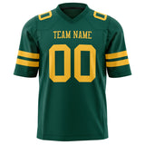 Custom Kelly Green Gold Solid Colour Football Jersey