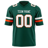 Custom Kelly Green White Solid Colour Football Jersey