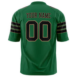 Custom Kelly Green Black Solid Colour Football Jersey