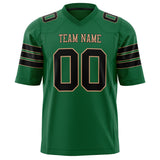 Custom Kelly Green Black Solid Colour Football Jersey