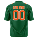 Custom Kelly Green Orange Solid Colour Football Jersey