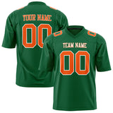 Custom Kelly Green Orange Solid Colour Football Jersey