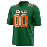 Custom Kelly Green Orange Solid Colour Football Jersey