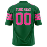 Custom Kelly Green Pink Solid Colour Football Jersey