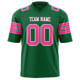 Custom Kelly Green Pink Solid Colour Football Jersey