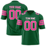 Custom Kelly Green Pink Solid Colour Football Jersey