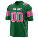 Custom Kelly Green Pink Solid Colour Football Jersey