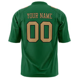 Custom Kelly Green Old Gold Solid Colour Football Jersey