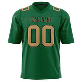 Custom Kelly Green Old Gold Solid Colour Football Jersey