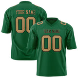 Custom Kelly Green Old Gold Solid Colour Football Jersey