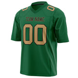 Custom Kelly Green Old Gold Solid Colour Football Jersey