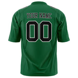 Custom Kelly Green Black Solid Colour Football Jersey