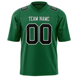 Custom Kelly Green Black Solid Colour Football Jersey