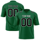 Custom Kelly Green Black Solid Colour Football Jersey