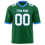 Custom Kelly Green White Solid Colour Football Jersey