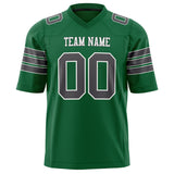 Custom Kelly Green Gray Solid Colour Football Jersey