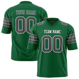 Custom Kelly Green Gray Solid Colour Football Jersey