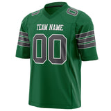 Custom Kelly Green Gray Solid Colour Football Jersey