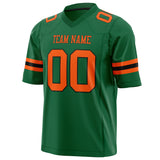 Custom Kelly Green Orange Solid Colour Football Jersey