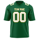 Custom Kelly Green White Solid Colour Football Jersey