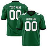 Custom Kelly Green White Solid Colour Football Jersey