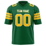 Custom Kelly Green Gold Solid Colour Football Jersey