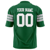 Custom Kelly Green Gray Solid Colour Football Jersey