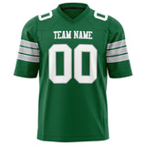 Custom Kelly Green Gray Solid Colour Football Jersey