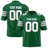 Custom Kelly Green Gray Solid Colour Football Jersey