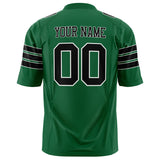 Custom Kelly Green Black Solid Colour Football Jersey