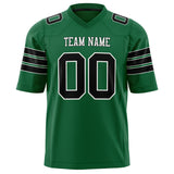 Custom Kelly Green Black Solid Colour Football Jersey