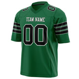 Custom Kelly Green Black Solid Colour Football Jersey