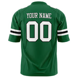 Custom Kelly Green White Solid Colour Football Jersey