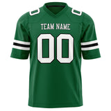 Custom Kelly Green White Solid Colour Football Jersey